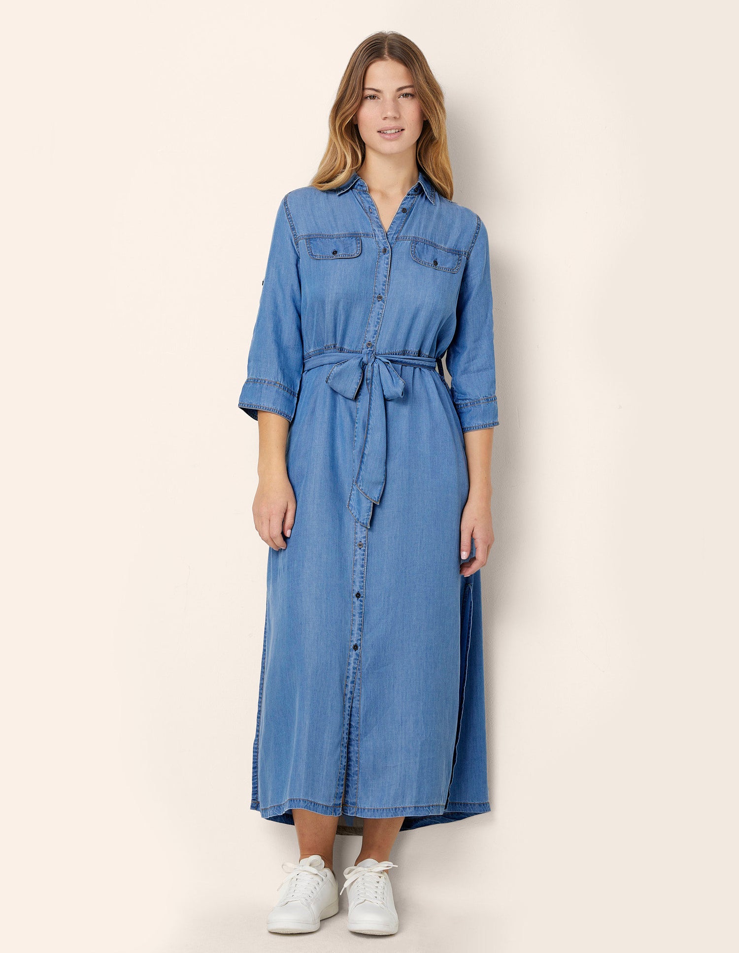 Yamamay_Denim Long Dress with Waist Belt_AABD181002_038_01