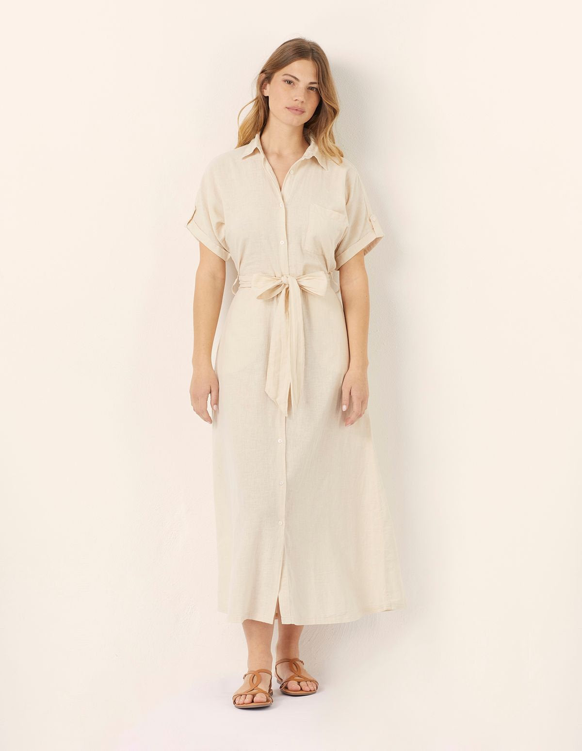 Yamamay_Cotton &amp; Linen Long Solid Color Dress Cotton Linen_AABD181003_717_02