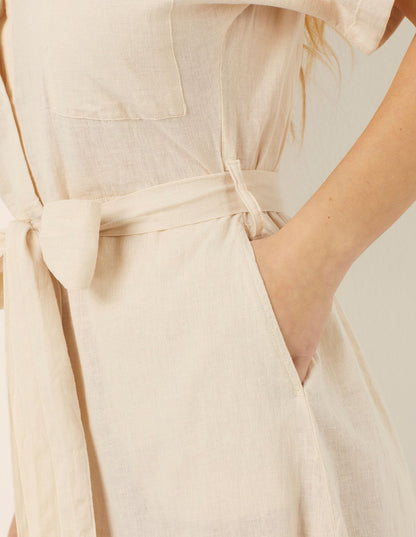 Yamamay_Cotton &amp; Linen Long Solid Color Dress Cotton Linen_AABD181003_717_04