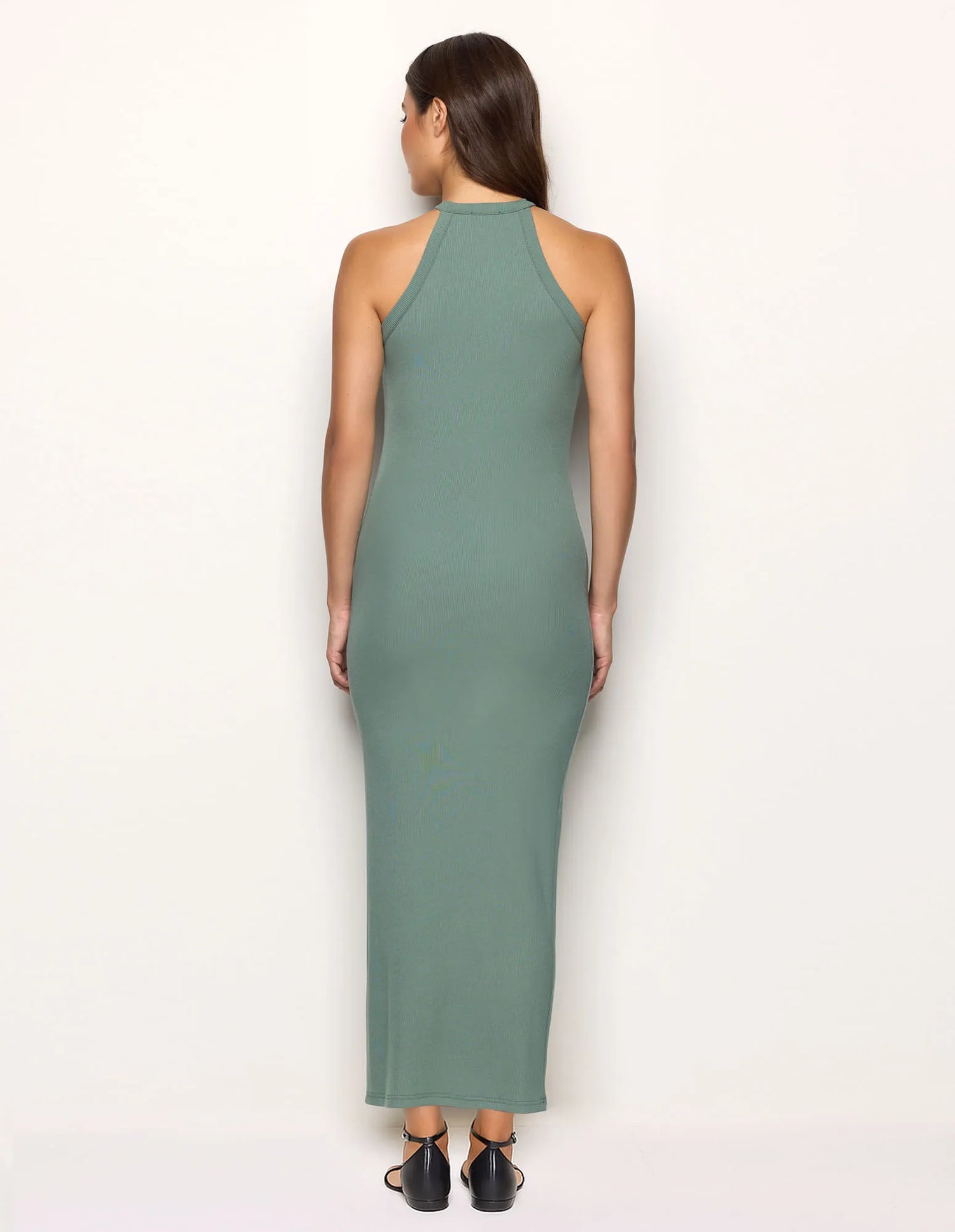 Yamamay_Sage Green_Sleeveless Long Dress Ð Daily Rib_AABD183002_120_03