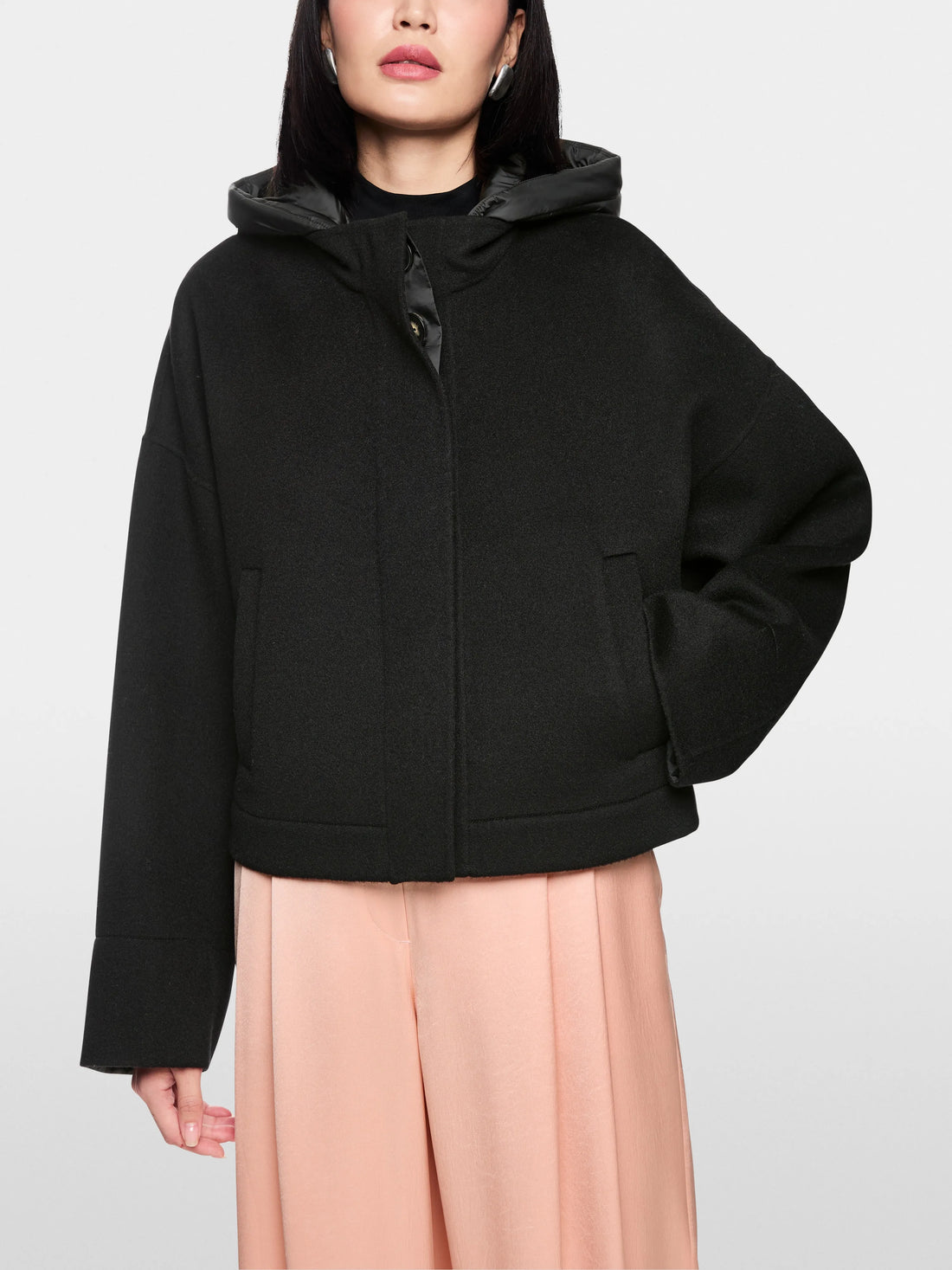 Marc Cain_Black_Wool Jacket with Hood_AC 12.02 W33_900_06