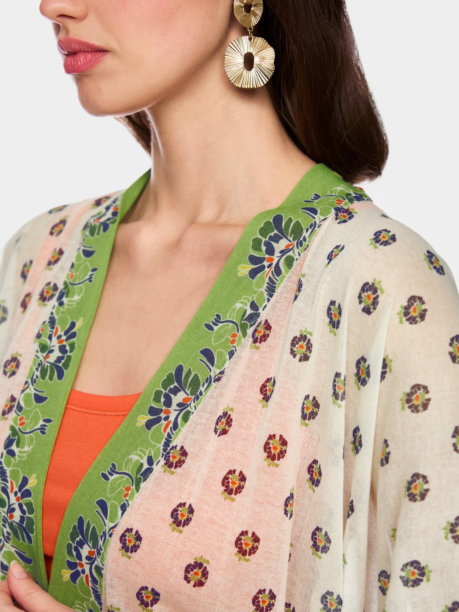 Marc Cain Bright Ecru Women ÔKnitted in GermanyÕ Printed Cape SKU: AC 14.01 M31_112 Image 03