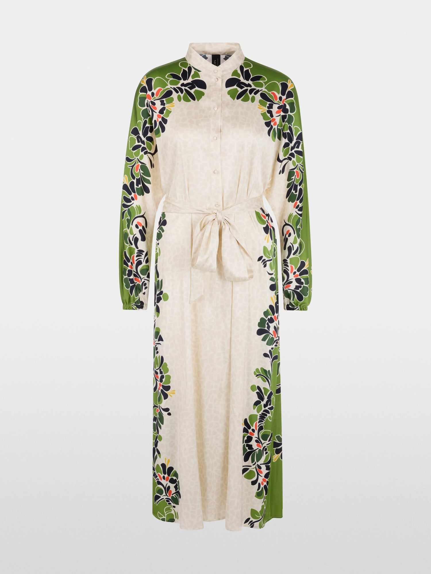 Marc Cain Bright Ecru Women Maxi Dress with Stylized Flowers SKU: AC 21.46 W42_112 Image 07