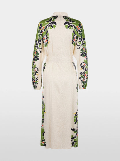 Marc Cain Bright Ecru Women Maxi Dress with Stylized Flowers SKU: AC 21.46 W42_112 Image 08