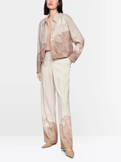 Marc Cain_Warm Taupe New_Jacket with Print and Shirt Collar_AC 31.07 W16_619_01