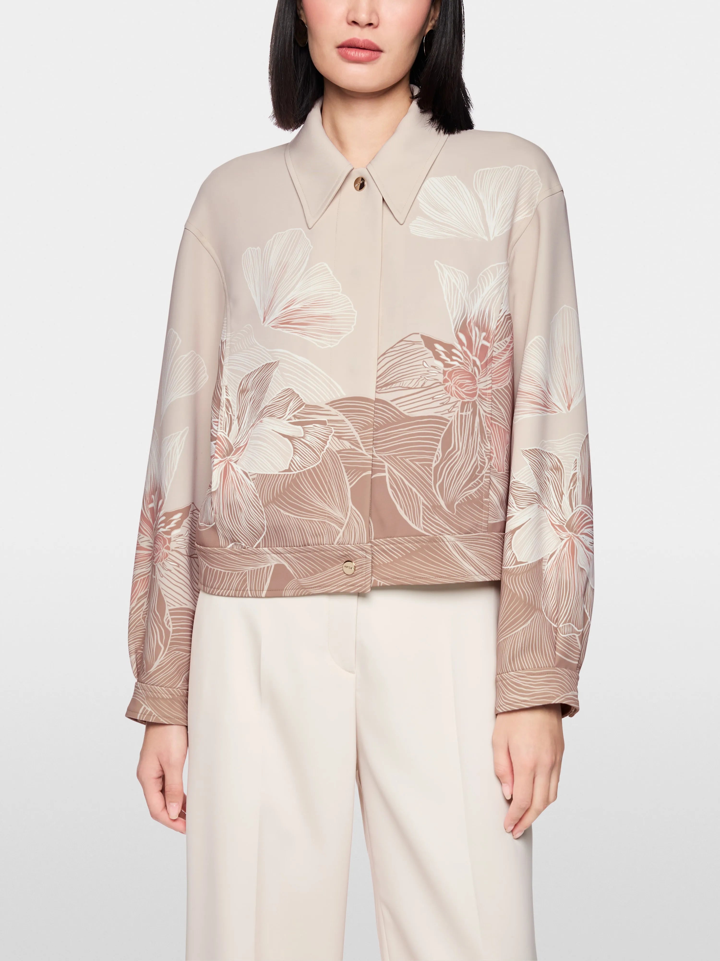 Marc Cain_Warm Taupe New_Jacket with Print and Shirt Collar_AC 31.07 W16_619_06