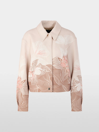 Marc Cain_Warm Taupe New_Jacket with Print and Shirt Collar_AC 31.07 W16_619_07