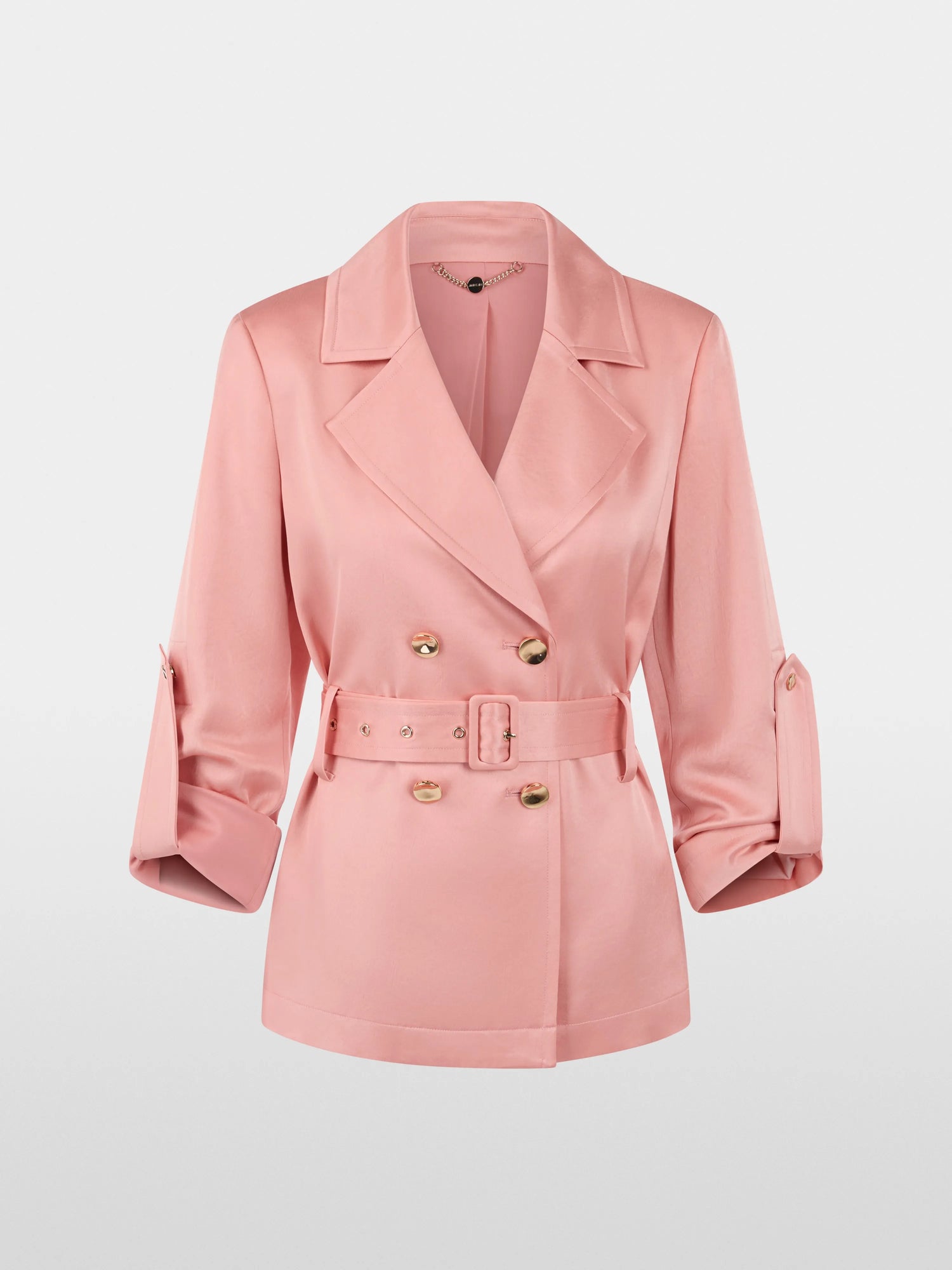 Marc Cain_Peach Beige_Satin Blazer Jacket with Belt_AC 31.10 W46_217_07