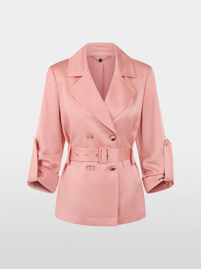 Marc Cain_Peach Beige_Satin Blazer Jacket with Belt_AC 31.10 W46_217_07