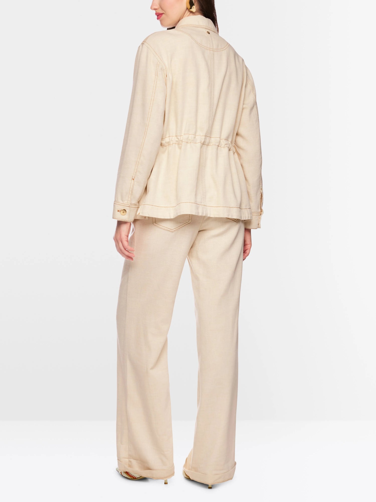 Marc Cain Bright Ecru Women Fitted Jacket with Shimmer Effect SKU: AC 31.18 D23_112 Image 02