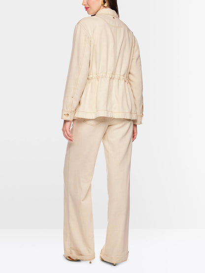 Marc Cain Bright Ecru Women Fitted Jacket with Shimmer Effect SKU: AC 31.18 D23_112 Image 02