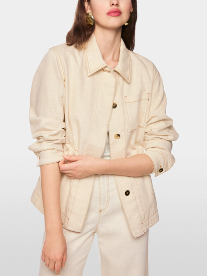 Marc Cain Bright Ecru Women Fitted Jacket with Shimmer Effect SKU: AC 31.18 D23_112 Image 07