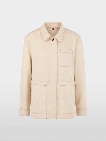 Marc Cain Bright Ecru Women Fitted Jacket with Shimmer Effect SKU: AC 31.18 D23_112 Image 08
