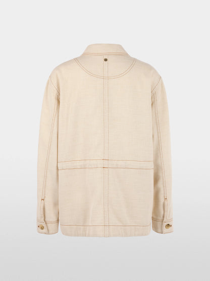 Marc Cain Bright Ecru Women Fitted Jacket with Shimmer Effect SKU: AC 31.18 D23_112 Image 09
