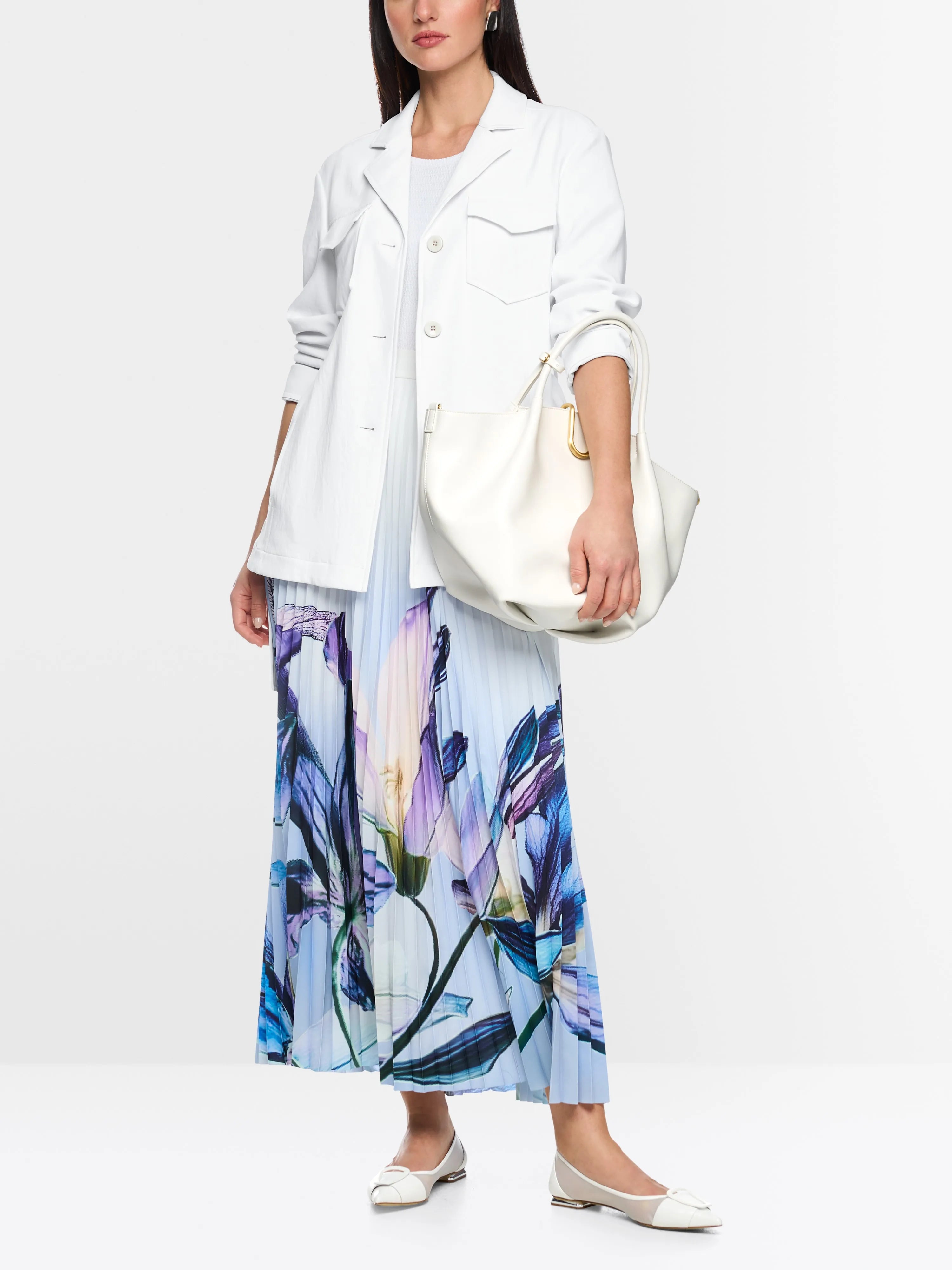 Marc Cain White Women Caban Jacket with Belt SKU: AC 31.19 W03_100 Image 01