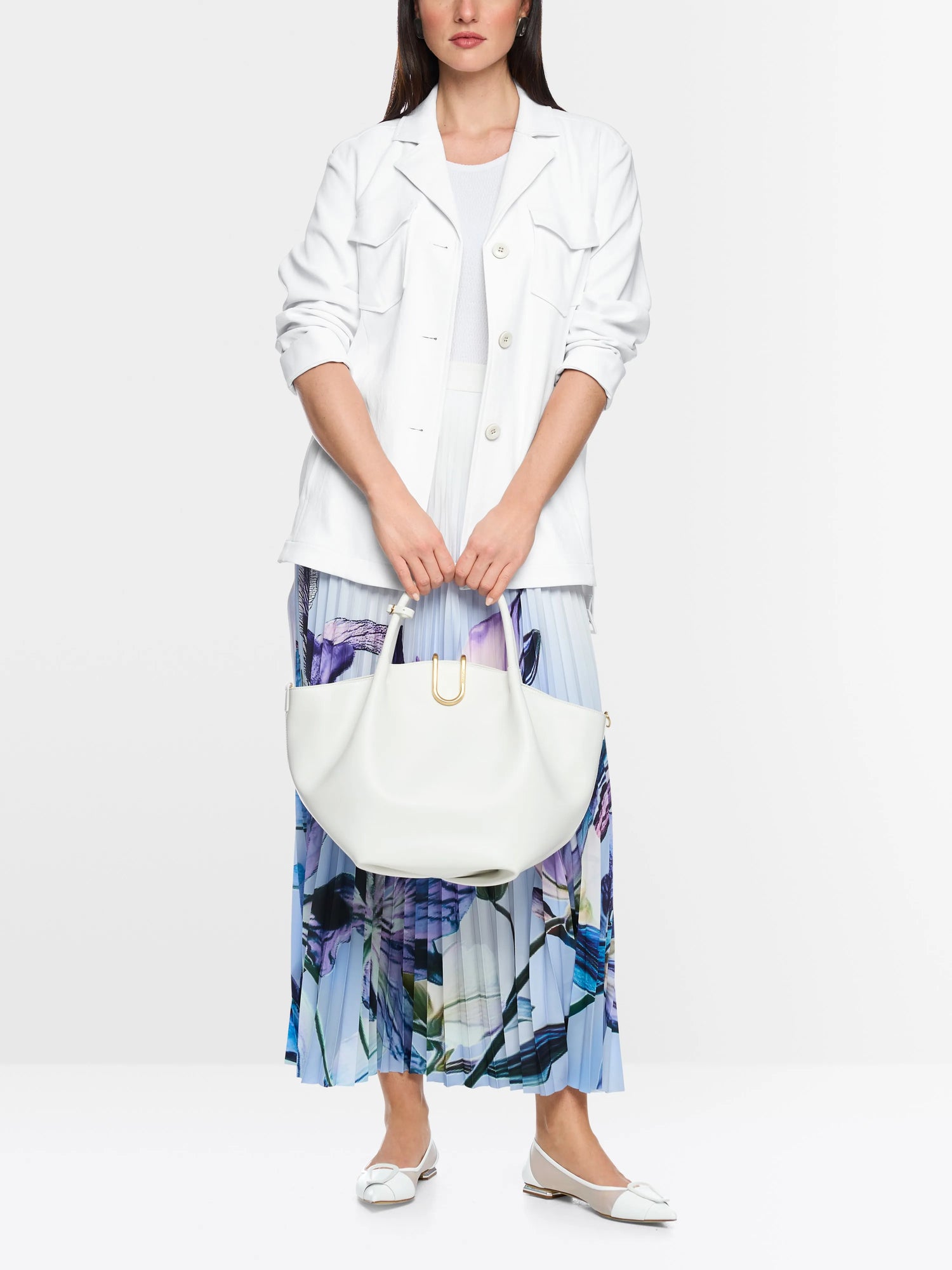 Marc Cain White Women Caban Jacket with Belt SKU: AC 31.19 W03_100 Image 05