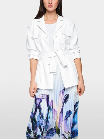 Marc Cain White Women Caban Jacket with Belt SKU: AC 31.19 W03_100 Image 06