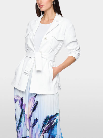 Marc Cain White Women Caban Jacket with Belt SKU: AC 31.19 W03_100 Image 07