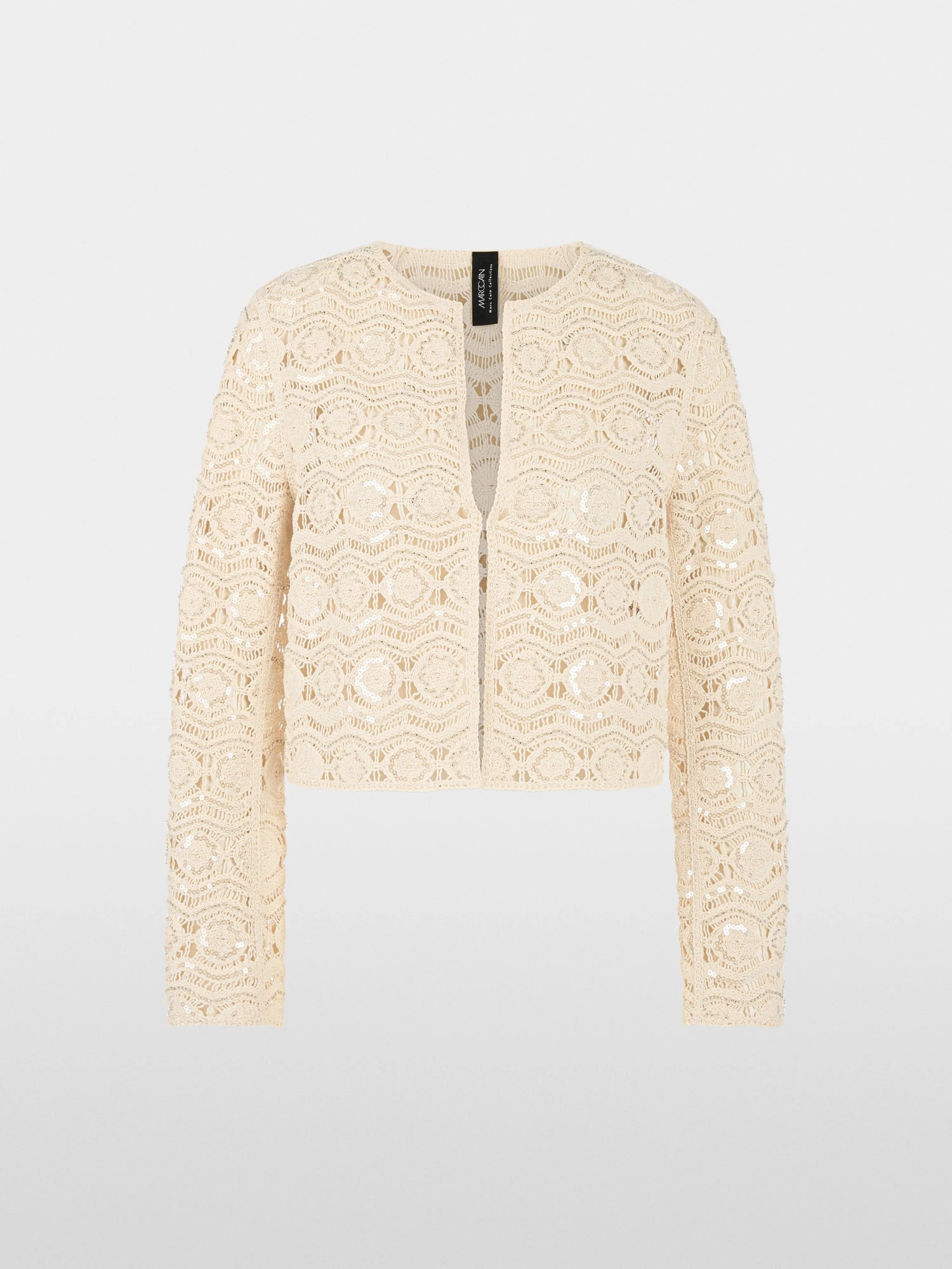 Marc Cain Bright Ecru Women Openwork Jacket with Mini Beads SKU: AC 31.23 W74_112 Image 06