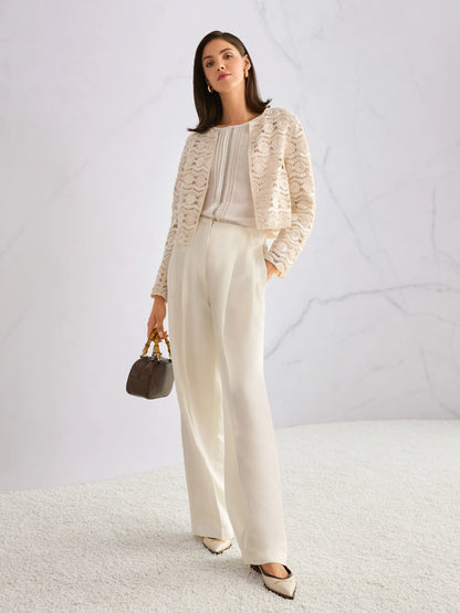 Marc Cain Bright Ecru Women Openwork Jacket with Mini Beads SKU: AC 31.23 W74_112 Image 07