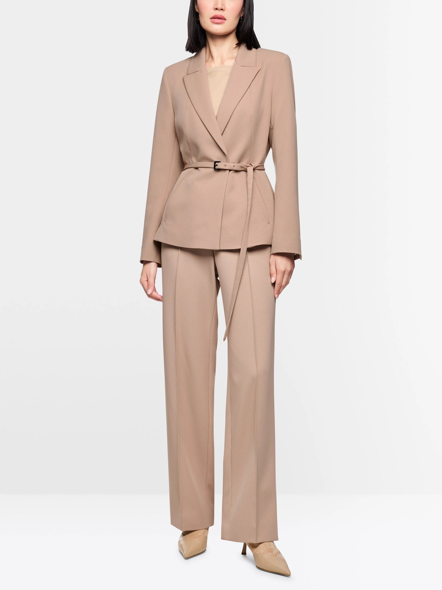 Marc Cain_Warm Taupe New_Elegant Blazer with Waist Belt_AC 34.09 W77_619_01