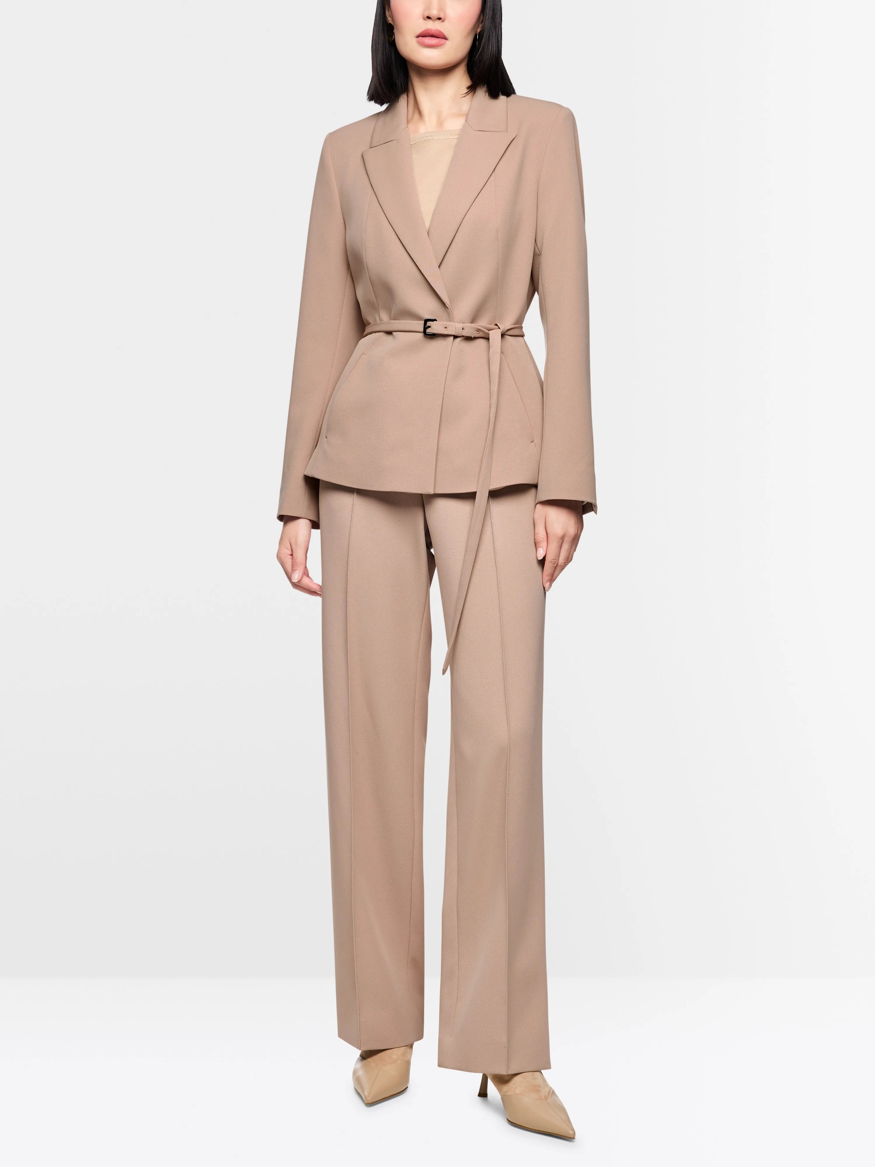 Marc Cain_Warm Taupe New_Elegant Blazer with Waist Belt_AC 34.09 W77_619_01