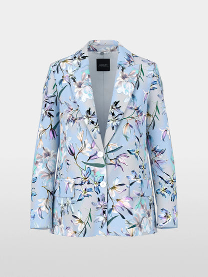 Marc Cain Magical Blue Women Single-Breasted Blazer with Floral Pattern SKU: AC 34.28 W37_319 Image 06