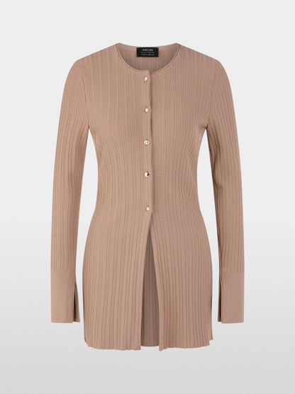 Marc Cain_Beige_ÔRethink TogetherÕ Ribbed Cardigan_AC 39.06 M43_619_08