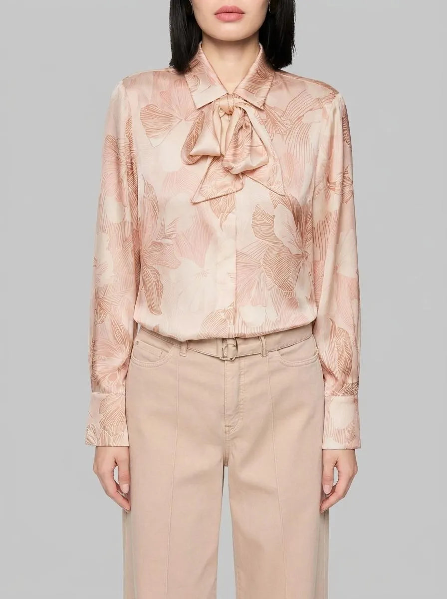 Marc Cain_Peach Beige_Silk Blend Bow Blouse_AC 51.12 W09_217_00