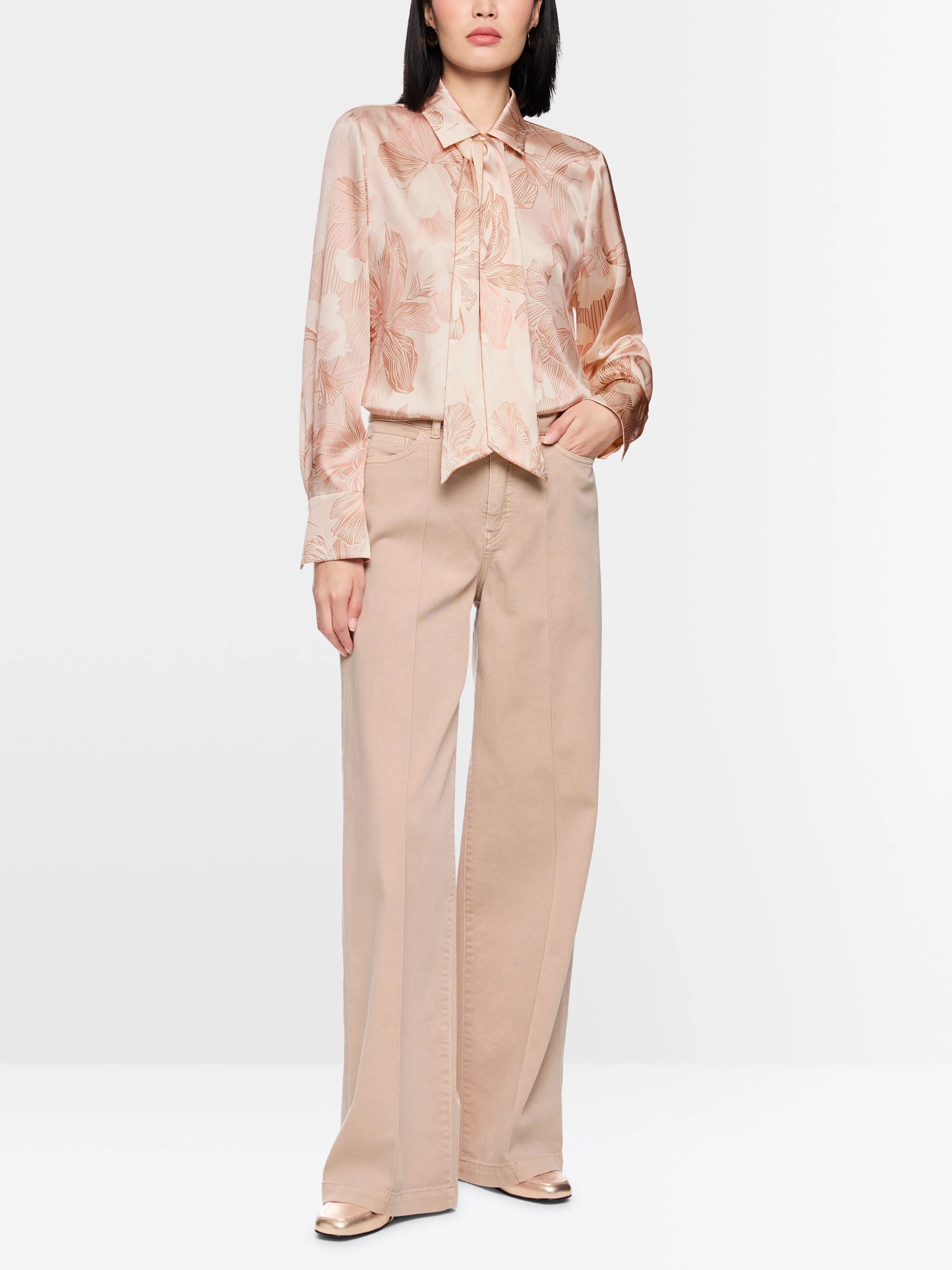 Marc Cain_Peach Beige_Silk Blend Bow Blouse_AC 51.12 W09_217_01
