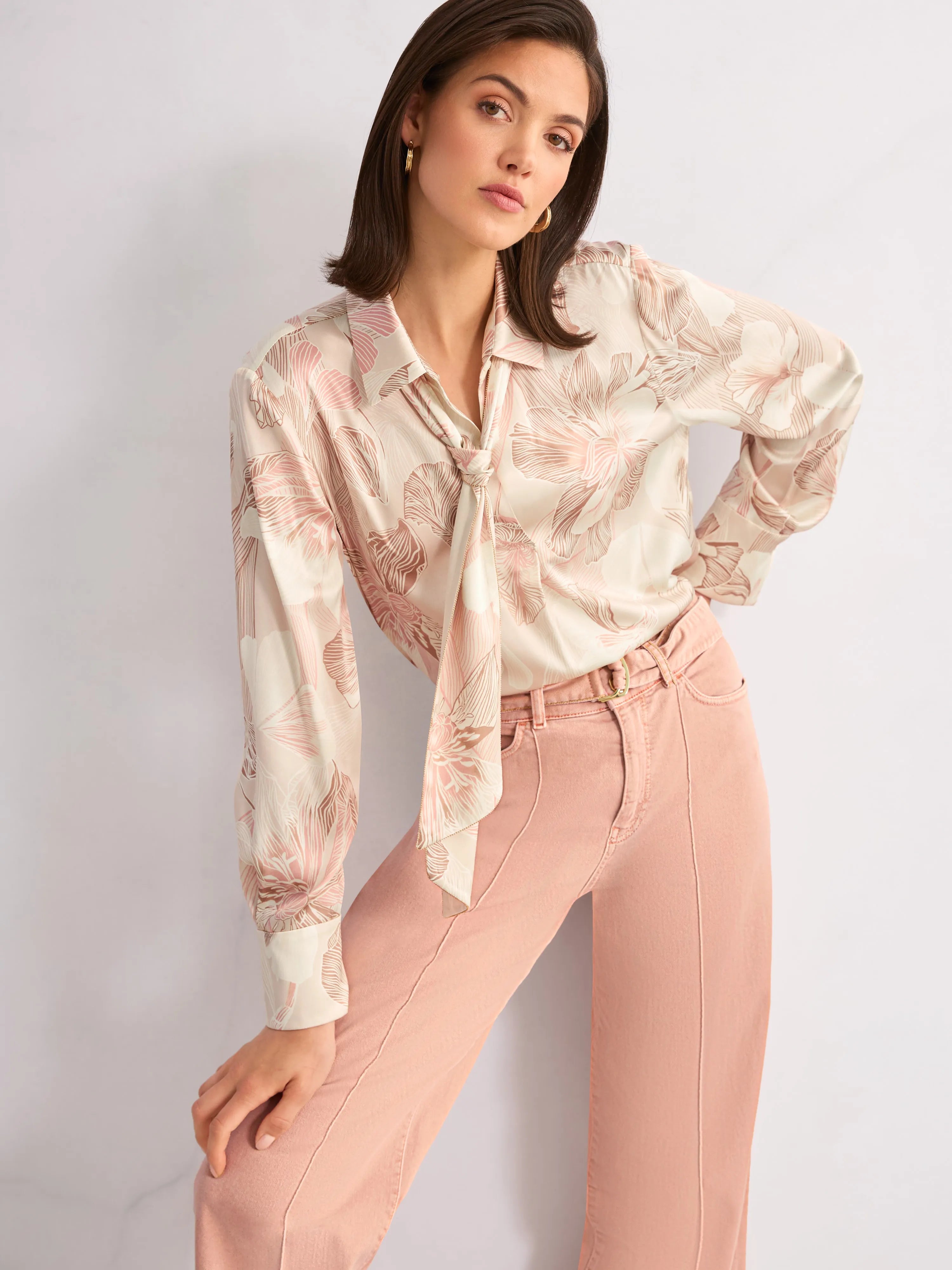 Marc Cain_Peach Beige_Silk Blend Bow Blouse_AC 51.12 W09_217_07