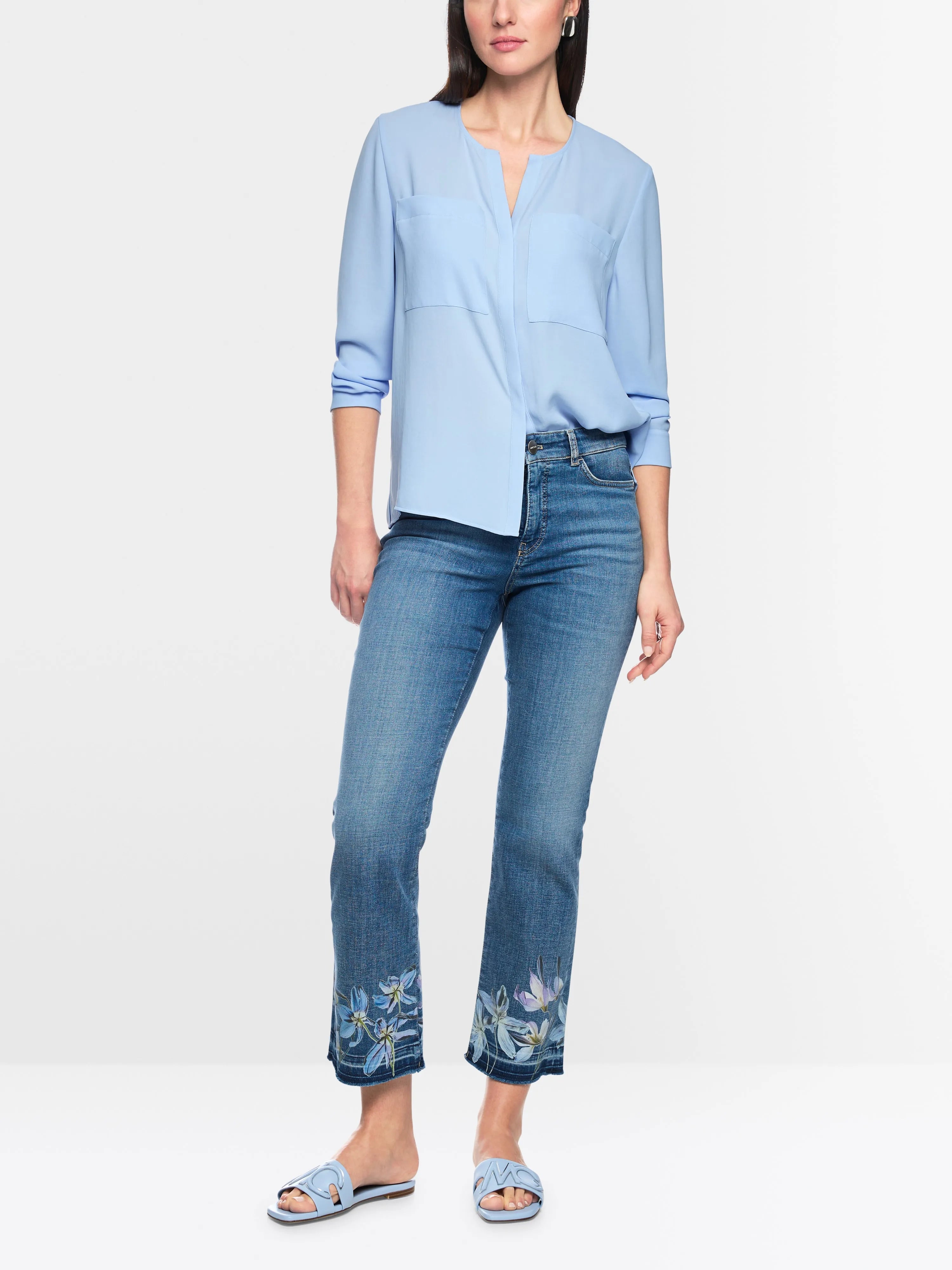 Marc Cain Magical Blue Women Casual Blouse with Concealed Buttoning SKU: AC 51.26 W90_319 Image 01