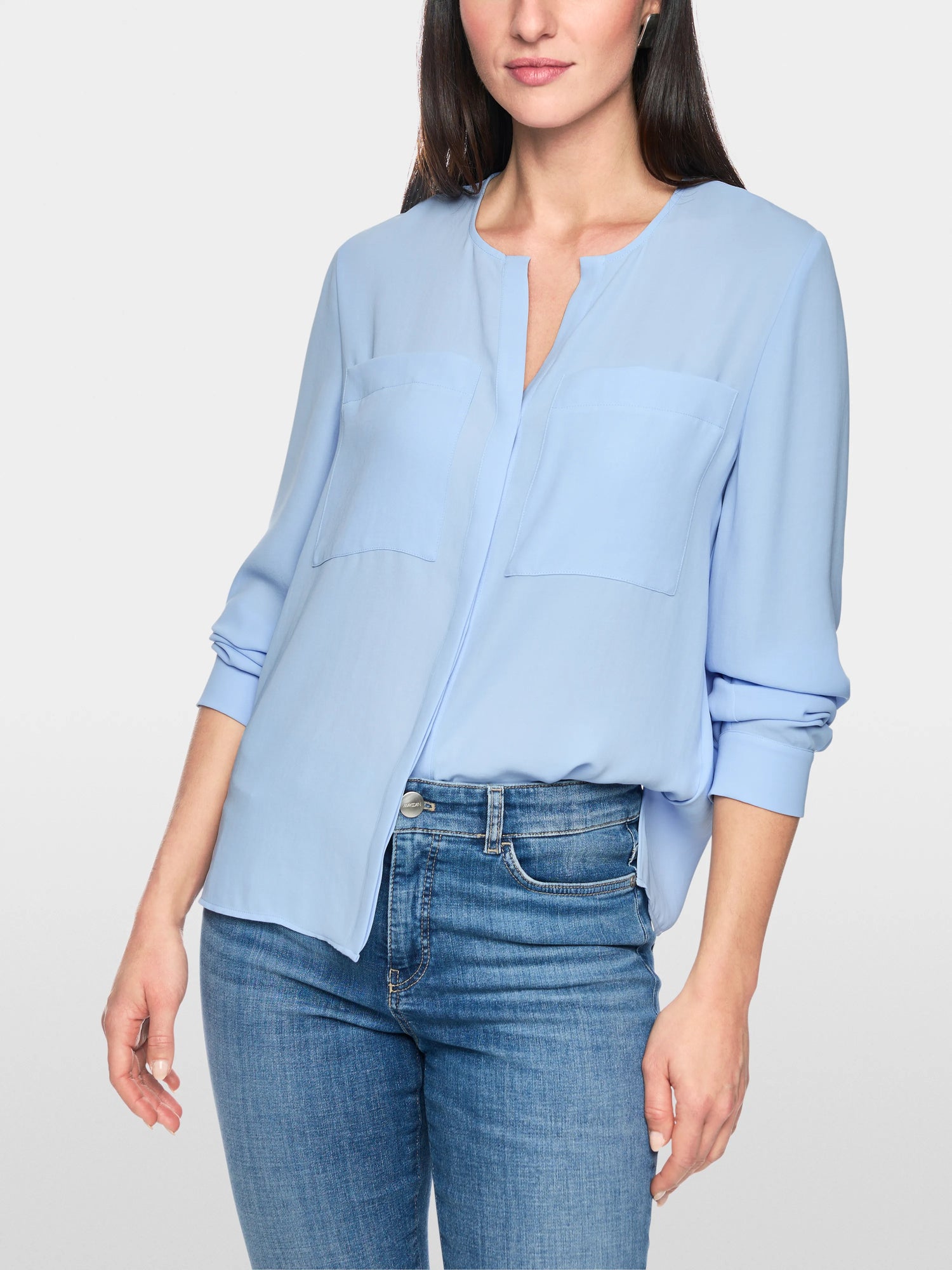 Marc Cain Magical Blue Women Casual Blouse with Concealed Buttoning SKU: AC 51.26 W90_319 Image 05