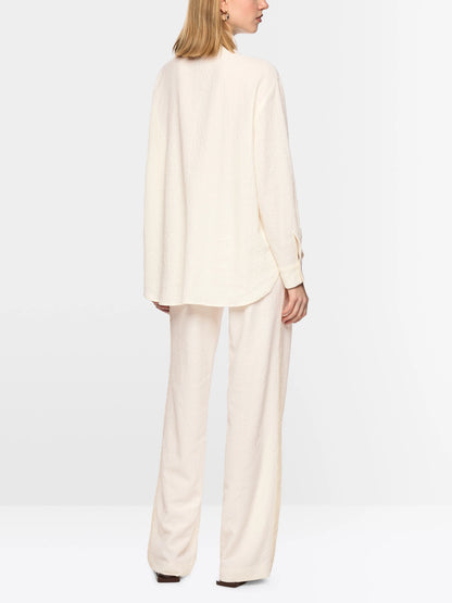 Marc Cain Bright Ecru Women Blouse with Textured Pattern SKU: AC 51.30 W63_112 Image 02