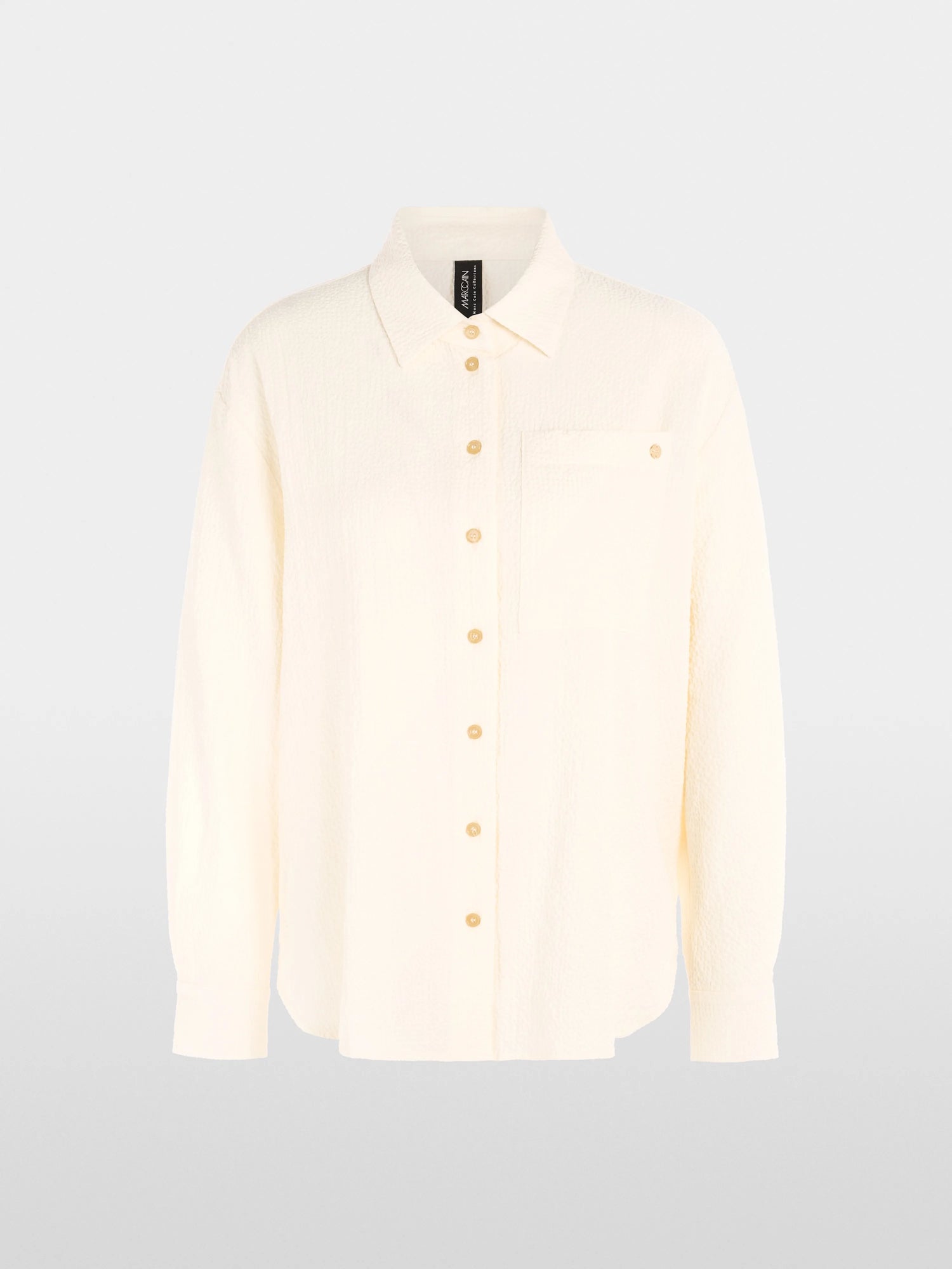 Marc Cain Bright Ecru Women Blouse with Textured Pattern SKU: AC 51.30 W63_112 Image 06