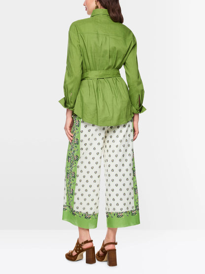 Marc Cain Garden Green Women Linen-Viscose Blend Safari Blouse SKU: AC 51.35 W70_526 Image 02