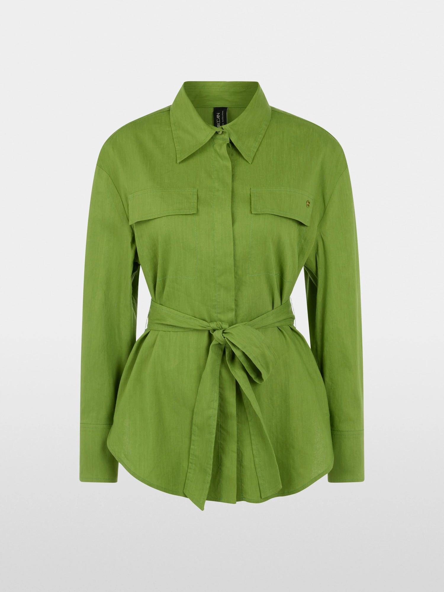 Marc Cain Garden Green Women Linen-Viscose Blend Safari Blouse SKU: AC 51.35 W70_526 Image 07