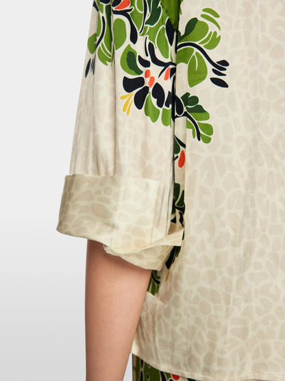 Marc Cain Bright Ecru Women Blouse with Leopard Hibiscus Print SKU: AC 51.37 W42_112 Image 05