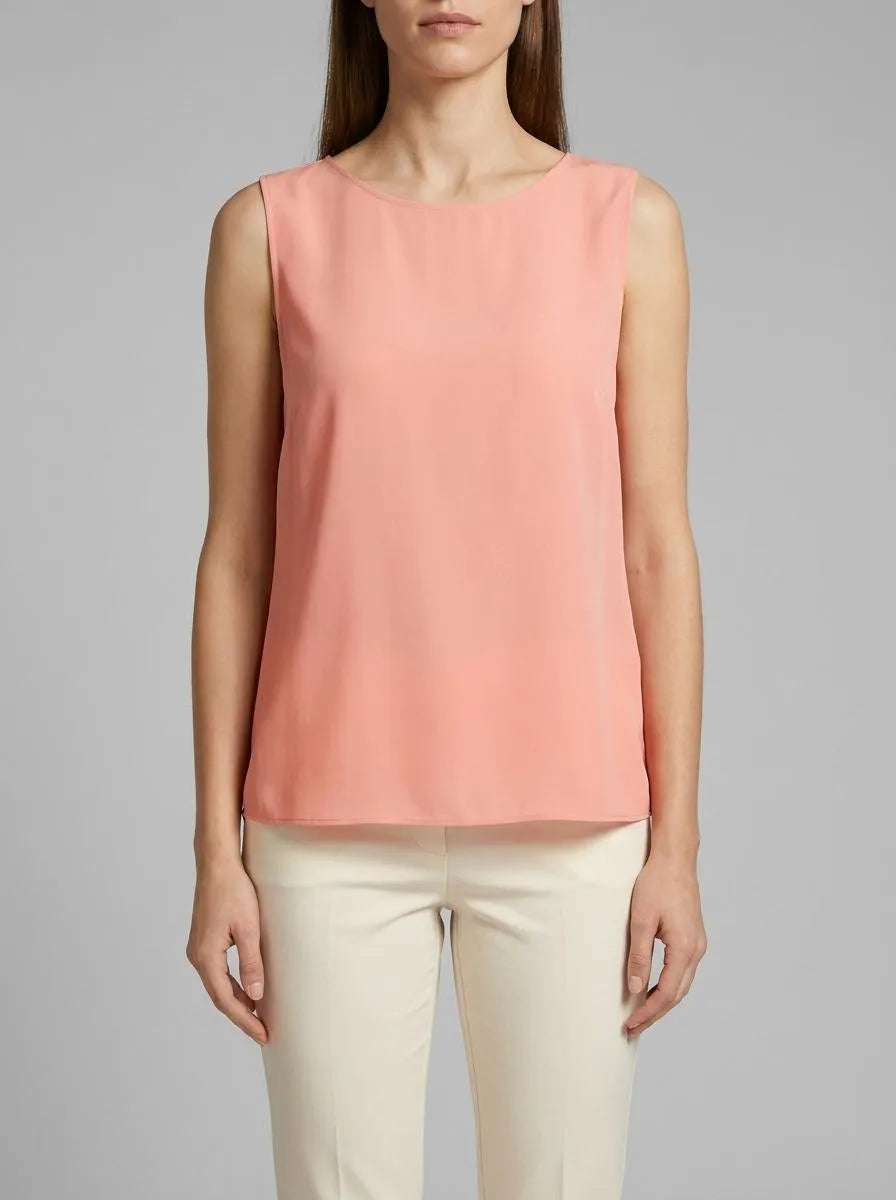 Marc Cain_Peach Beige_Silk Top with Lace and Colour Blocking_AC 61.02 W53_217_00