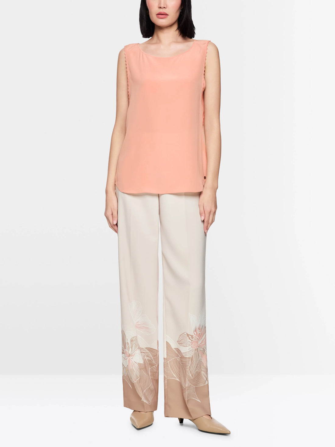 Marc Cain_Pink_Silk Top with Lace and Colour Blocking_AC 61.02 W53_217_01