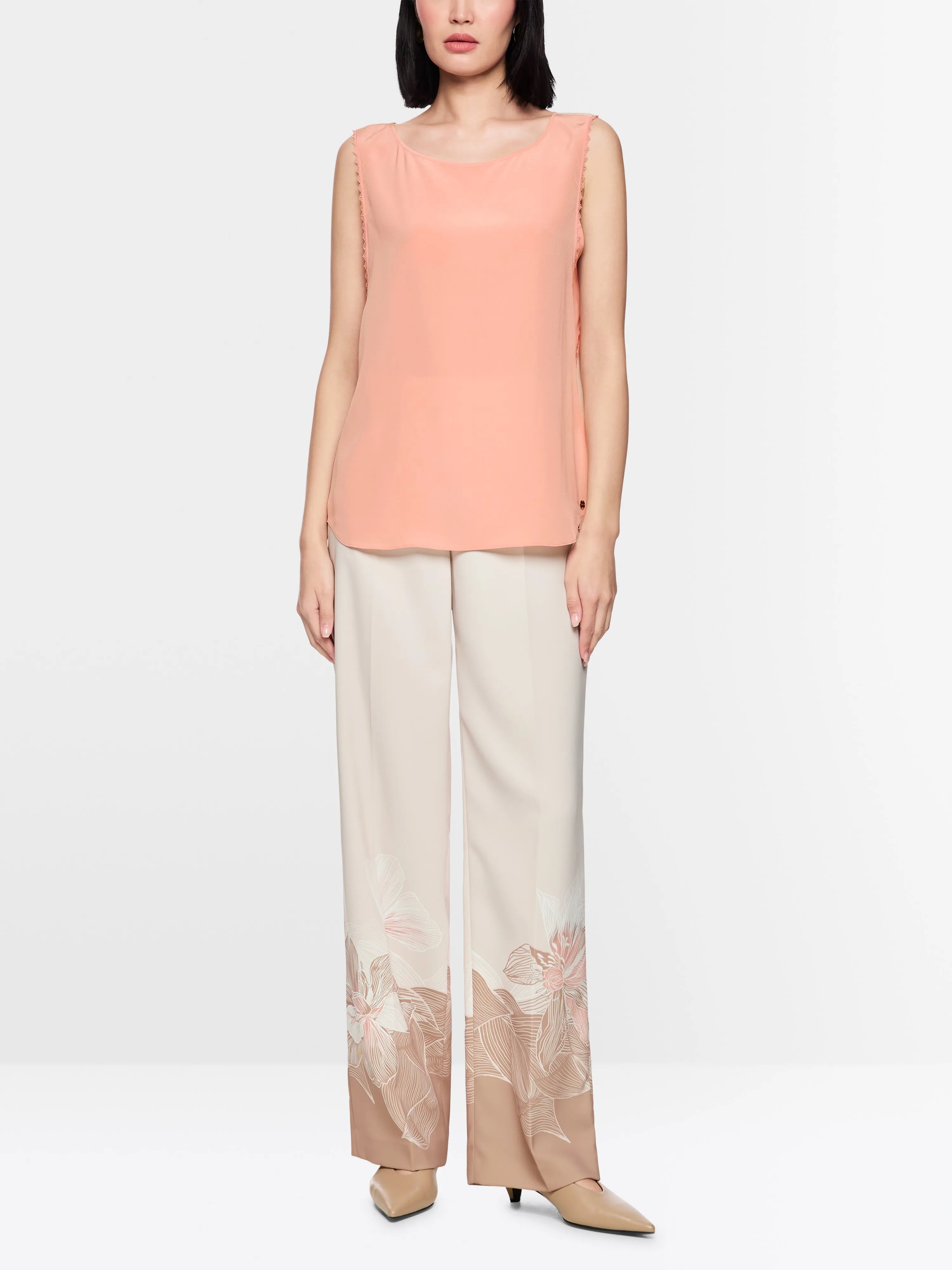 Marc Cain_Pink_Silk Top with Lace and Colour Blocking_AC 61.02 W53_217_01