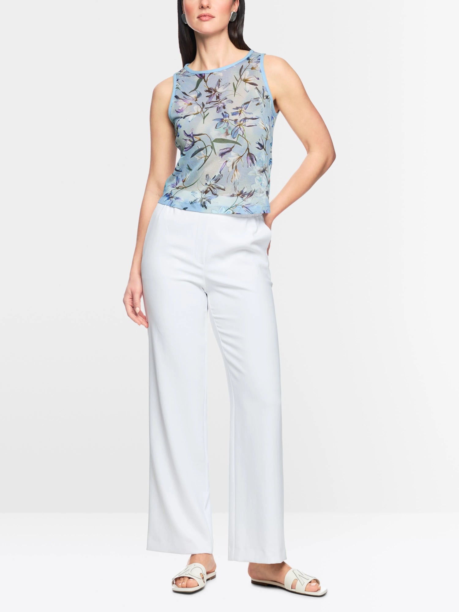 Marc Cain Magical Blue Women ÔKnitted in GermanyÕ Floral Print Top SKU: AC 61.18 M35_319 Image 01
