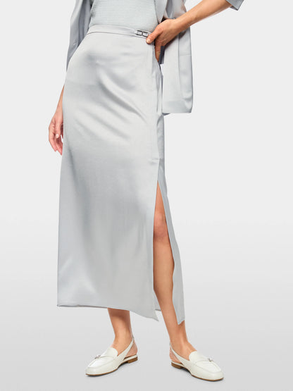 Marc Cain Microchip Women Midi Skirt with Silky Sheen SKU: AC 71.27 W46_804 Image 05