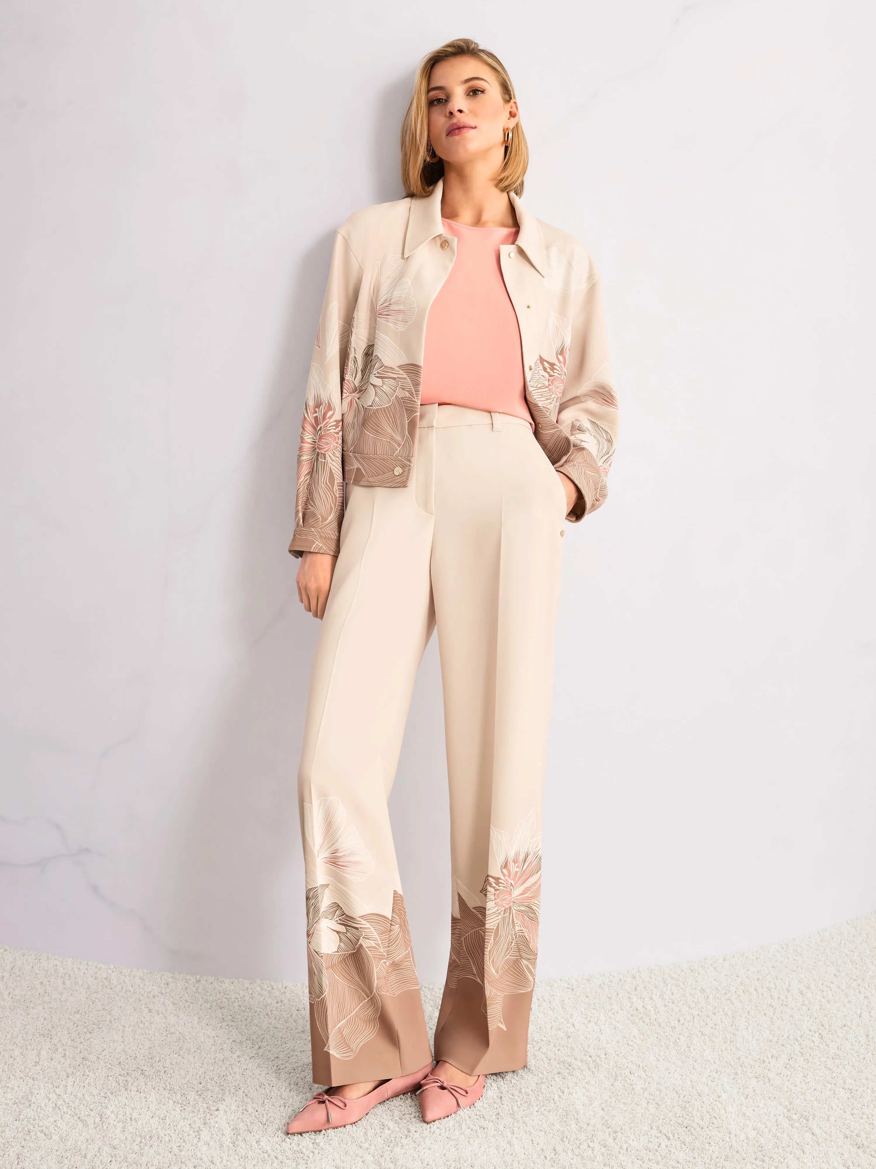 Marc Cain_Warm Taupe New_WUKARI Wide High Waist Fabric Trousers_AC 81.13 W16_619_09