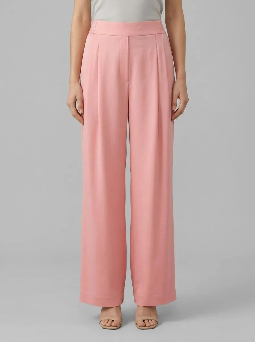 Marc Cain_Peach Beige_WEDI Wide-Fit Trousers with Pleats_AC 81.46 W46_217_00
