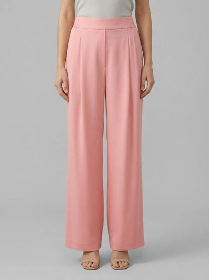 Marc Cain_Peach Beige_WEDI Wide-Fit Trousers with Pleats_AC 81.46 W46_217_00