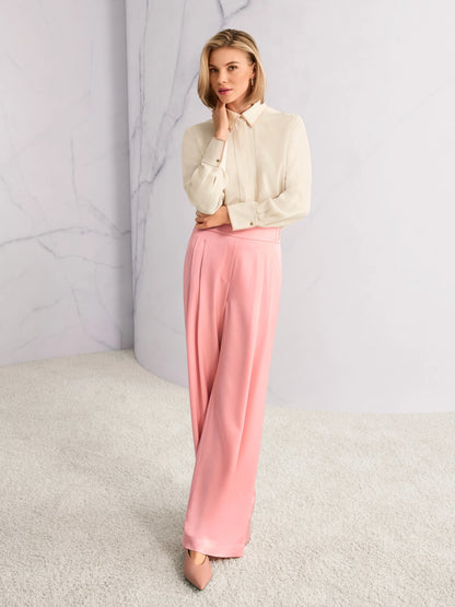 Marc Cain_Peach Beige_WEDI Wide-Fit Trousers with Pleats_AC 81.46 W46_217_09