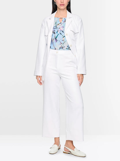 Marc Cain White Women Wukari Trousers, Wide Fit SKU: AC 81.52 W03_100 Image 01