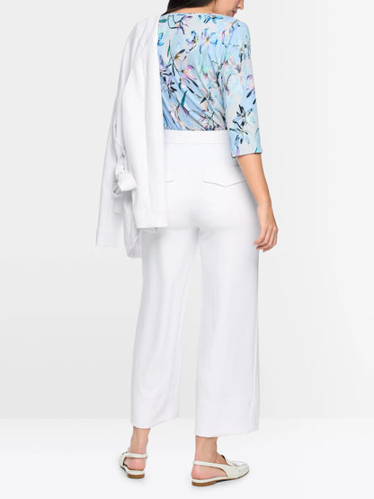Marc Cain White Women Wukari Trousers, Wide Fit SKU: AC 81.52 W03_100 Image 02