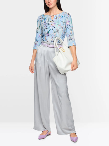 Marc Cain Microchip Women Wichtia Wide Fit Pleated Trousers SKU: AC 81.56 W46_804 Image 01